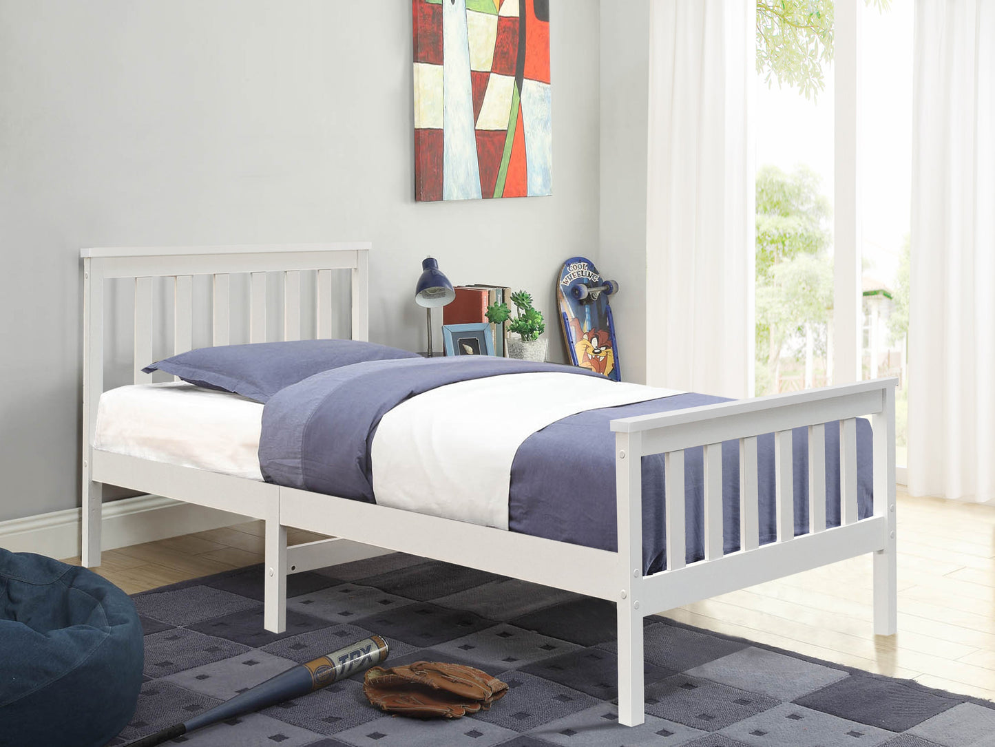 3ft Wooden Bedframe In Caramel, White Or White With Caramel Bar