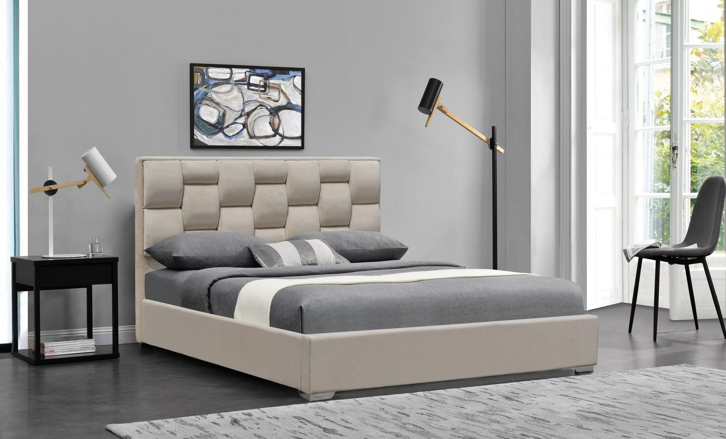 Auckland Plush Velvet Bed Frame - A Plush and Elegant Centerpiece for Your Bedroom