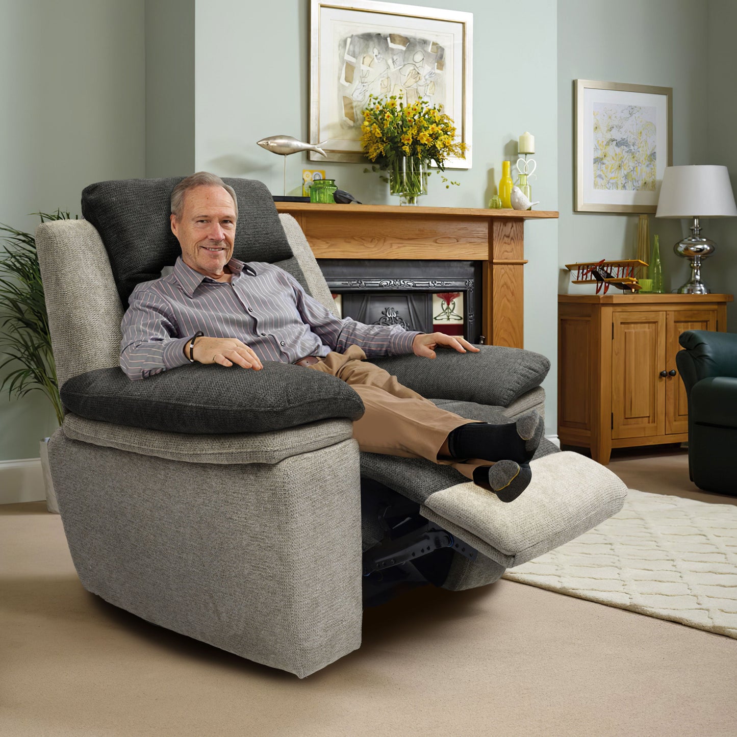 Fabric Manual Reclining Sofa set