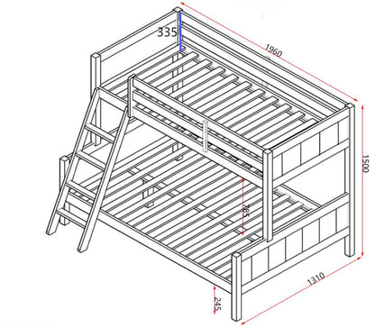 Enmore Wooden Triple Bunk Bed - Practical & Aesthetically Pleasing Addition for Your Home