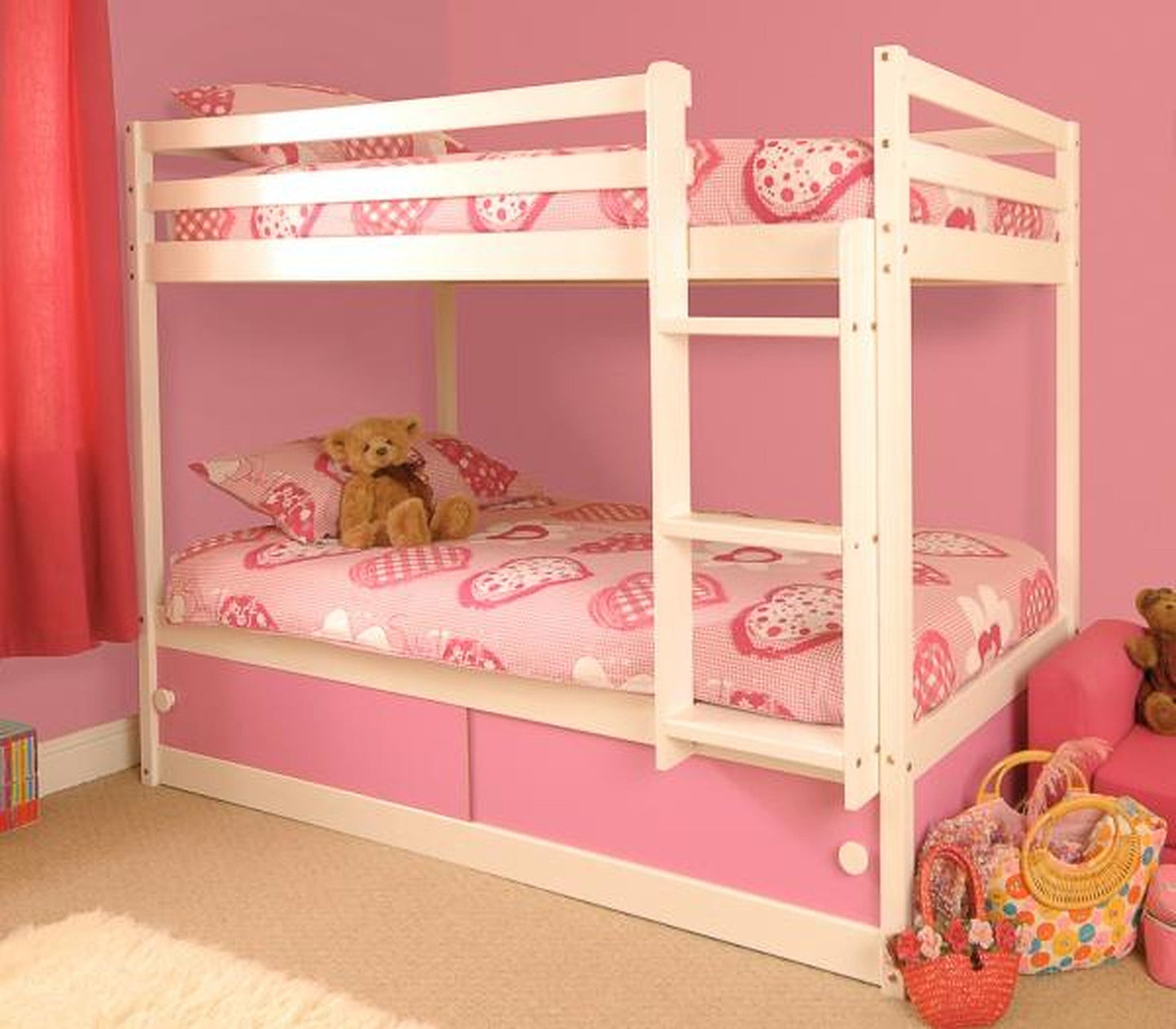 Wooden Storage Bunk with Sliding Doors