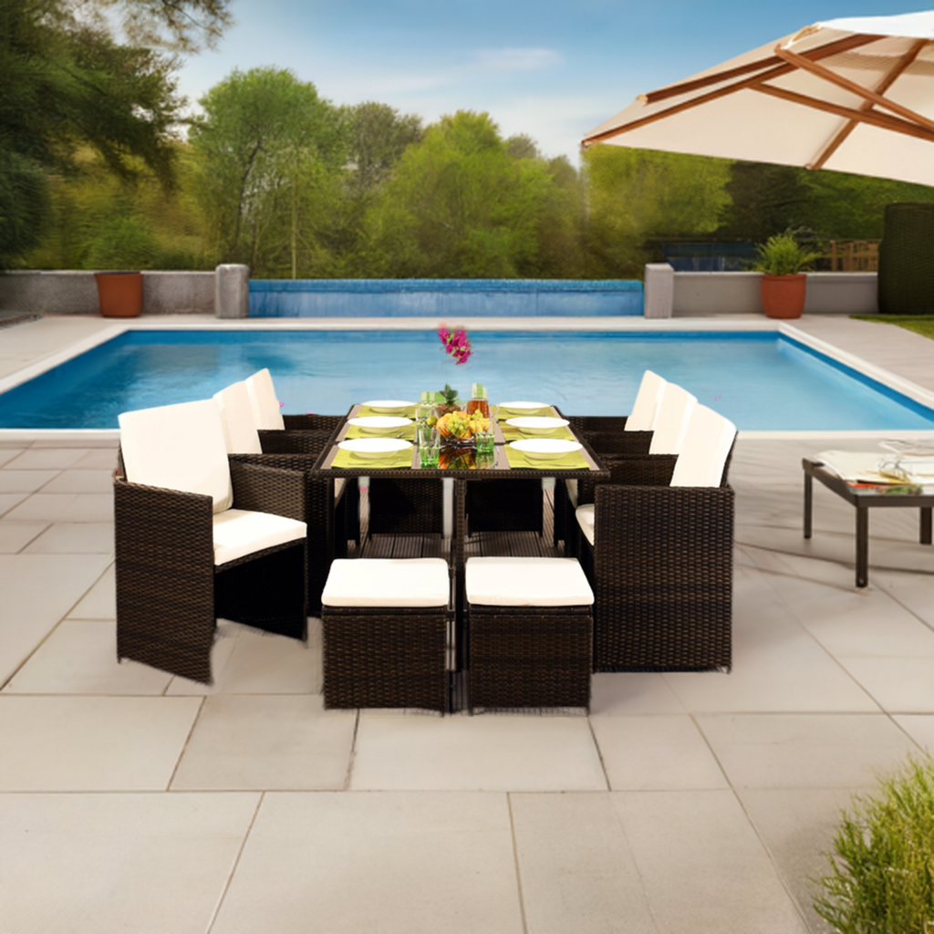 Premium 11-Piece Rattan Garden Patio Furniture Set - Perfect for Outdoor Living